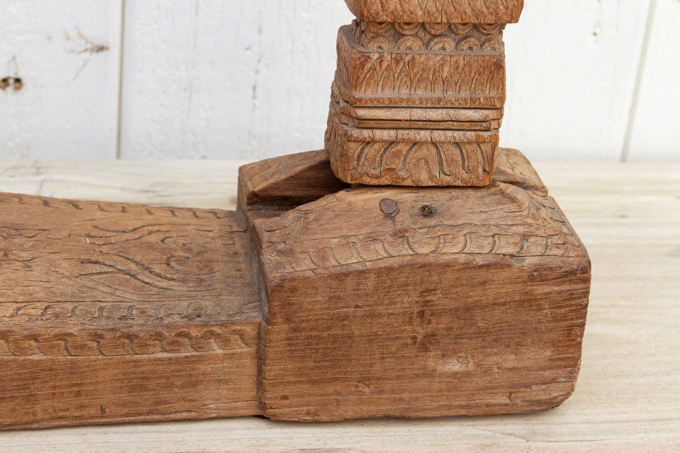 Rare Antique Carved Spinning Wheel