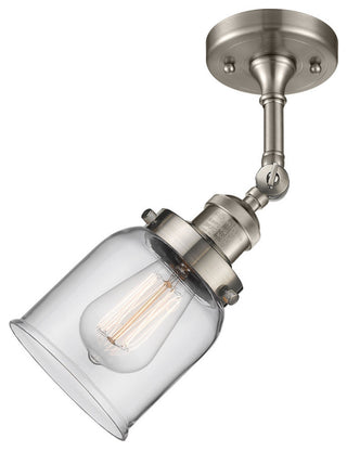 Small Bell 5" Semi-Flush Mount, Brushed Satin Nickel, Glass: Clear