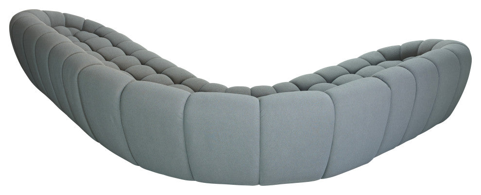 Yolonda, Modern Light Gray Curved Sectional Sofa