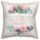 Grateful Heart Succulent Wreath 18x18 Spun Poly Pillow