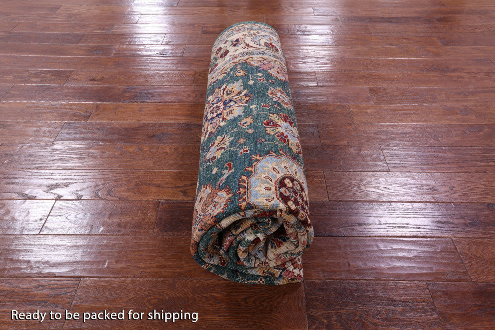 Persian Tabriz Hand-Knotted Wool Rug 7' 0" X 10' 2" Q10004