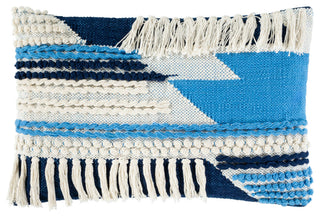 Surya Merdo Blue Pillow Shell With Polyester Insert 14"H X 22"W