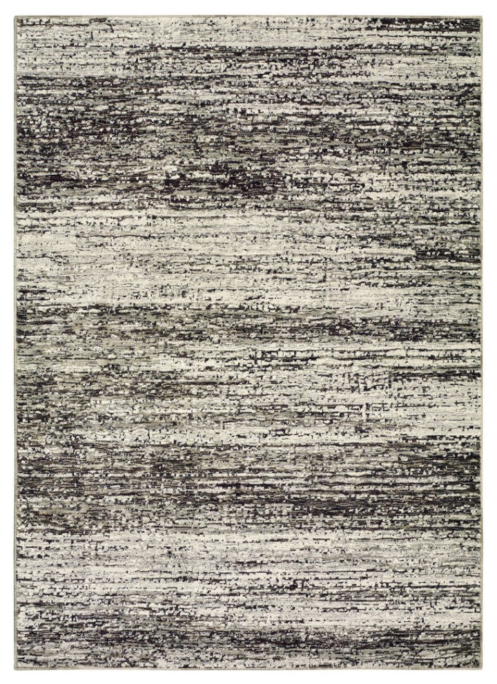 HomeRoots 8'x10' Distressed Ash and Charcoal Abstract Indoor Area Rug