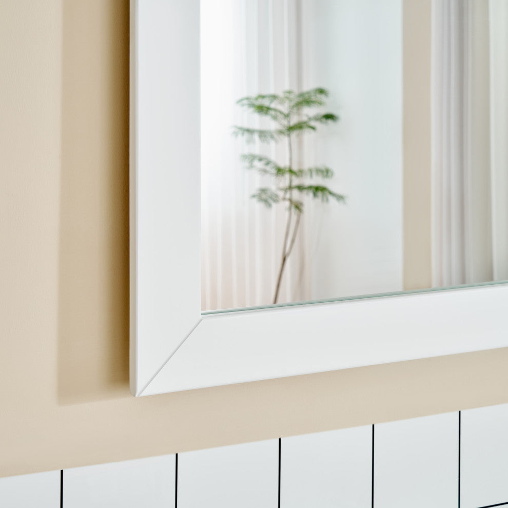 Vanity Art Vanity Set With Ceramic Top, 48", White, Standard Mirror