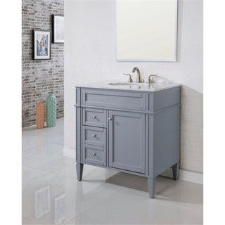 Elegant Decor Park Ave 32" Wood Single Bathroom Vanity in Gray