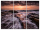 "Exotic Flow of Waters Over Rocks" Metal Wall Art, 3 Panels, 36"x28"