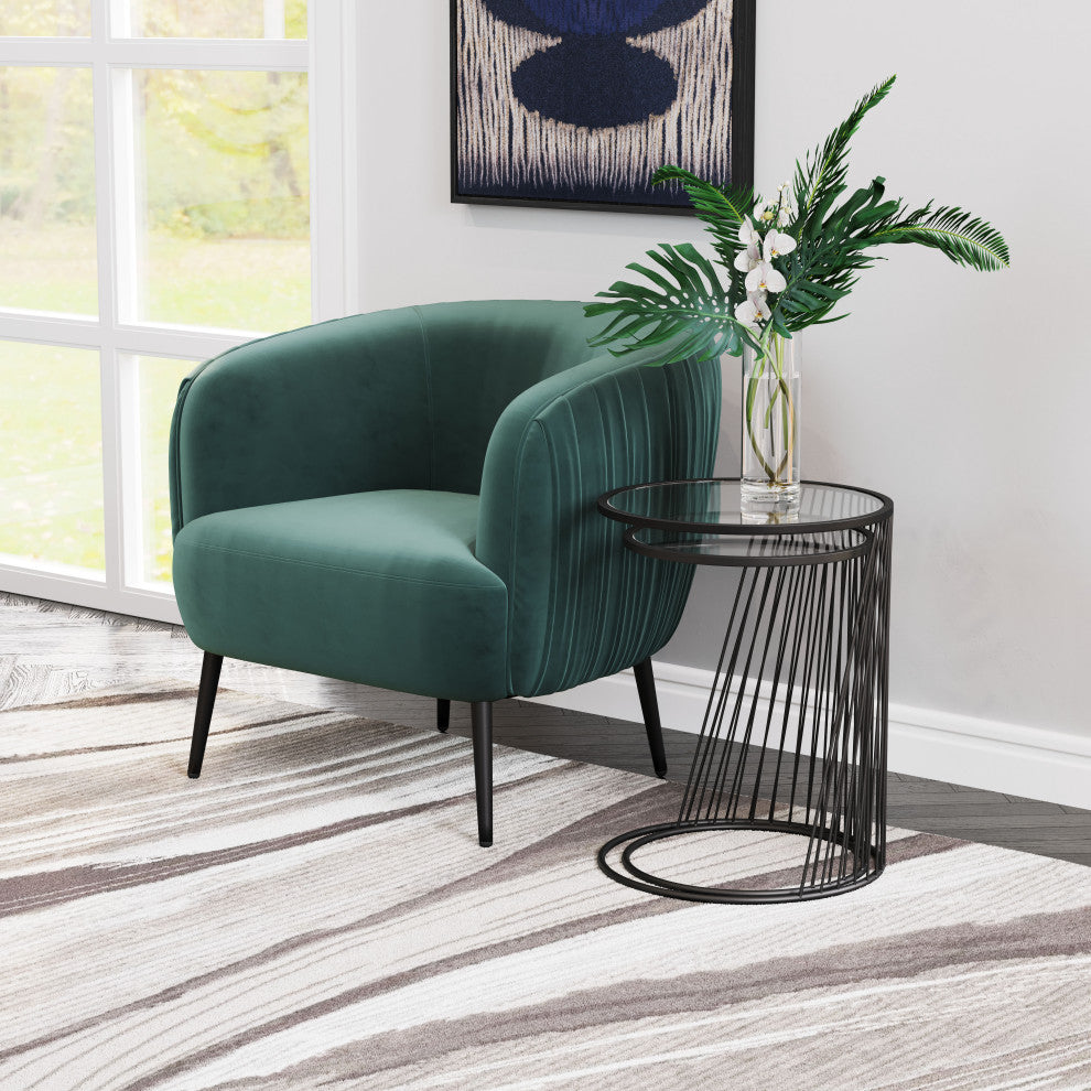 Shine Nesting Tables Set Clear & Black