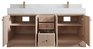 Manhattan 72 Double Sink Bath Vanity in White Oak with 5" Empira Quartz