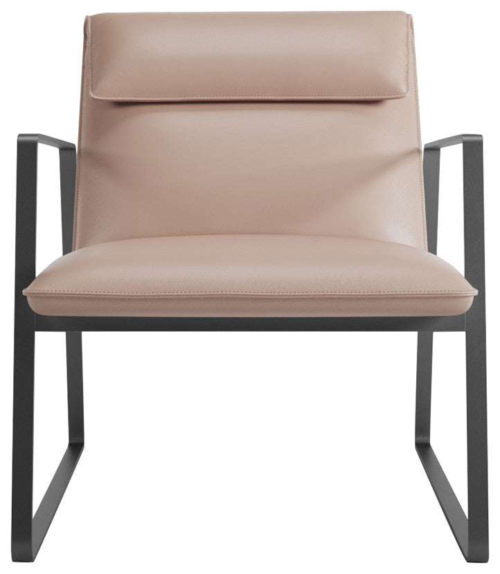 Evans Accent Chair, Leather, Macadamia Leather