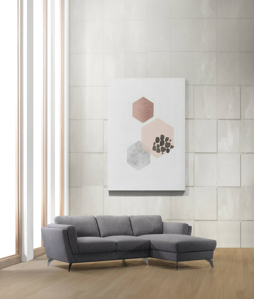 Beckett Sectional Sofa, Gray Fabric