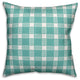 Blue Plaid Outdoor Throw Pillow, 18"x18"