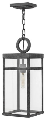 Hinkley Porter Medium Hanging Lantern, Aged Zinc