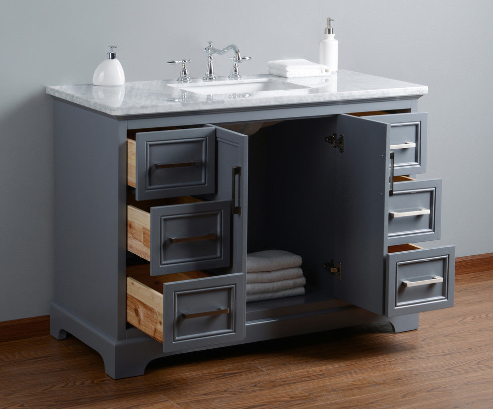 Ariane 48" Slate Gray Single Vanity Cabinet Single Bathroom Sink