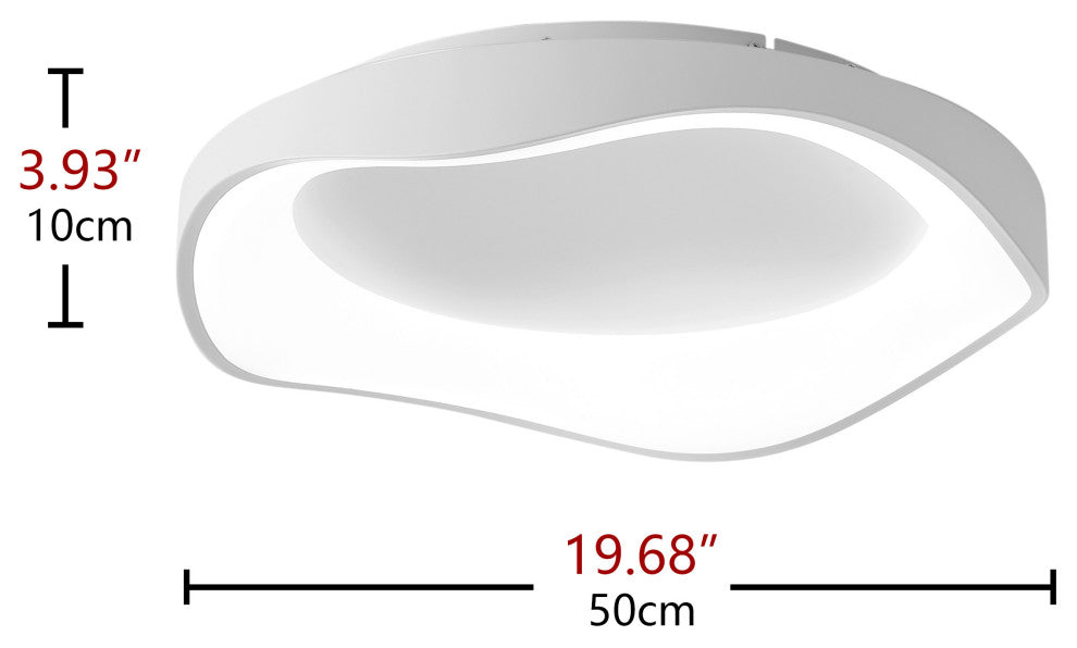 Modern White 1-Light Metal Frame LED Flush Mount Ceiling Light