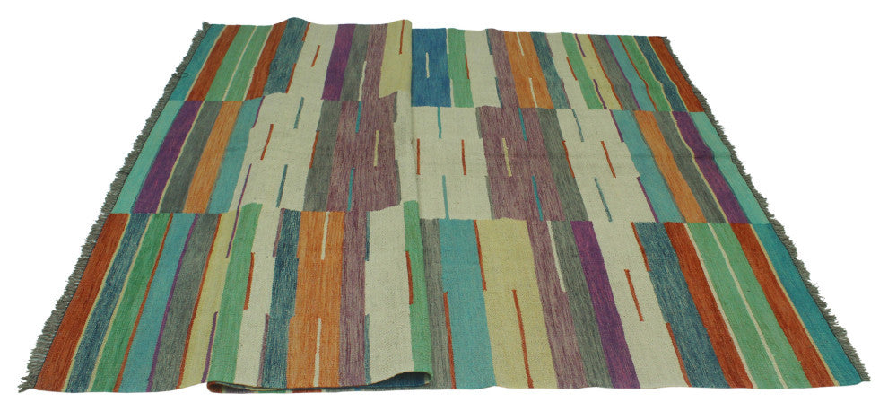 Winchester Kilim Alburt Rust/Green Rug, 6'5x9'7