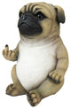 Pug Life Rude Finger Flipping Pug Dog Tabletop Statue 6.75 Inches High