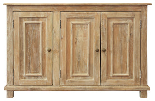 Bayside Jensen 3-Door Solid Wood Sideboard, Distressed Natural Finish
