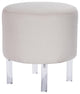 Contempo Chic White Round Ottoman