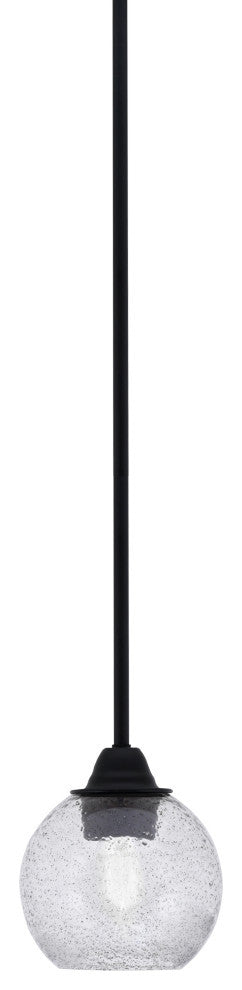 Paramount Mini Pendant, Matte Black, 5.75" Smoke Bubble Glass