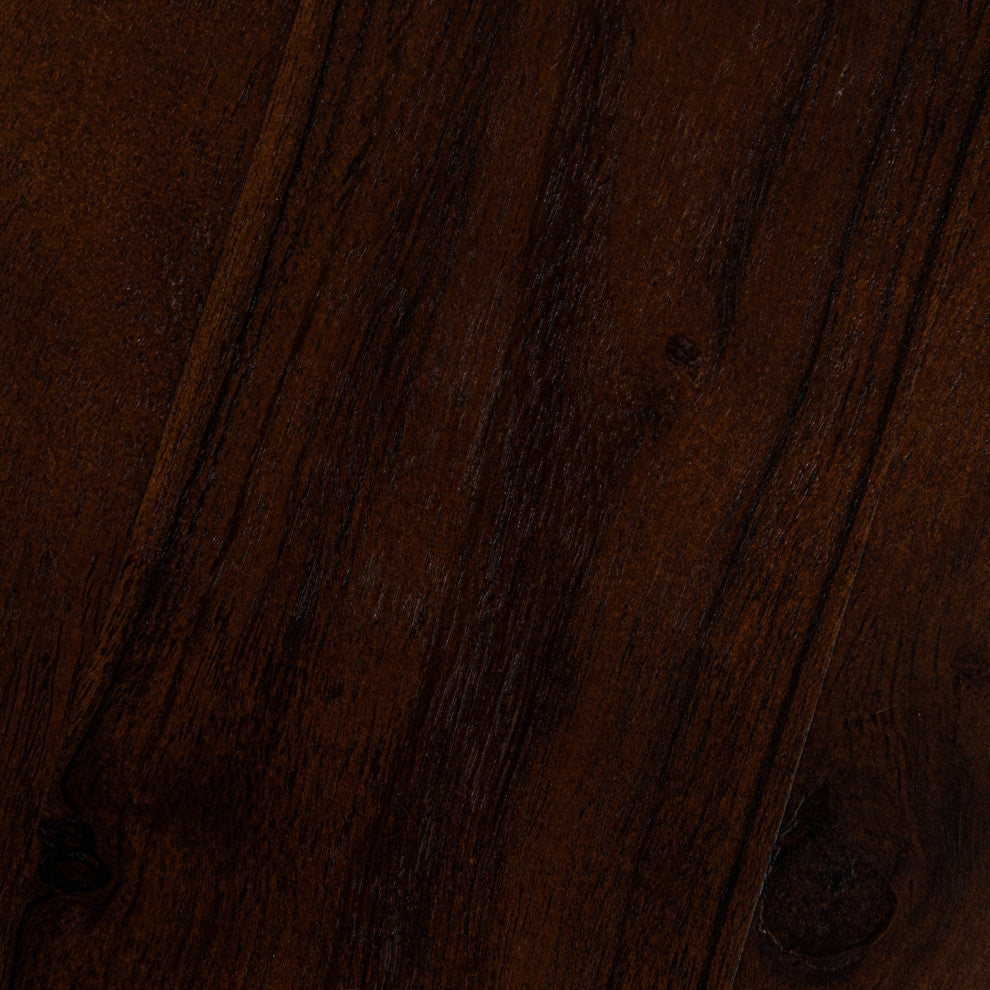 Round Acacia Wood Serving Bowl With Lid, Walnut Brown