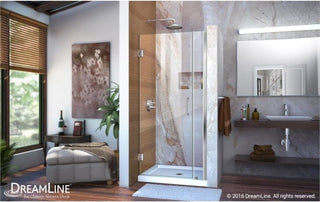 DreamLine Unidoor 29"-30" Frameless Hinged Shower Door, Oil Rubbed Bronze