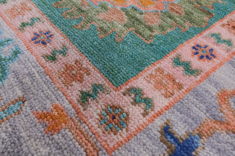 8' 1" X 10' 0" Hand Knotted Turkish Oushak Wool Rug - Q13613