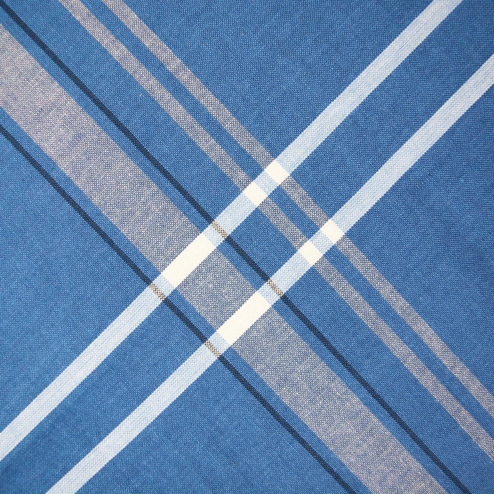 DII Blue French Chambray Tablecloth 70" Round
