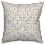 Gray and Yellow Moroccan Tile 20x20 Throw Pillow