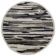 6" Round Black and Gray Camouflage Area Rug