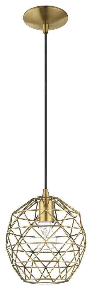 Livex Lighting Antique Brass 1-Light Mini Pendant