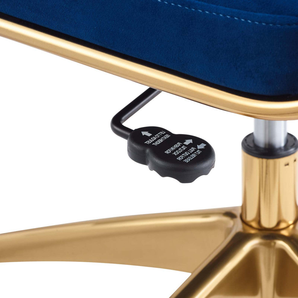 Computer Work Desk Chair, Velvet, Blue Navy, Modern, Home Business Office
