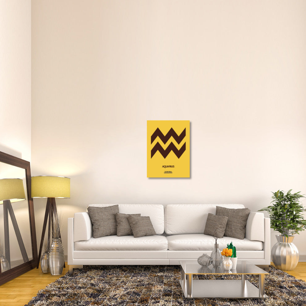"Aquarius Zodiac Sign Brown" Fine Art Print