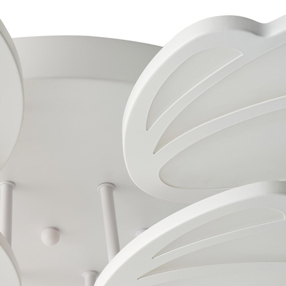 Modern Flower Petals Design LED Dimmable Semi Flush Mount Ceiling Light
