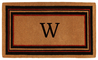 Esquire Monogram Doormat, Extra-Thick 18"x30", Letter W