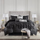 Madison Park Laurel Silky Tufted 7-Piece Comforter Set, Black