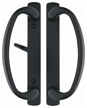 Charlotte Sliding Door Handle With 3-15/16" CTC Screwholes, Antique Black
