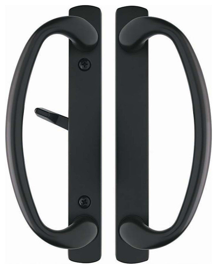 Charlotte Sliding Door Handle With 3-15/16" CTC Screwholes, Antique Black