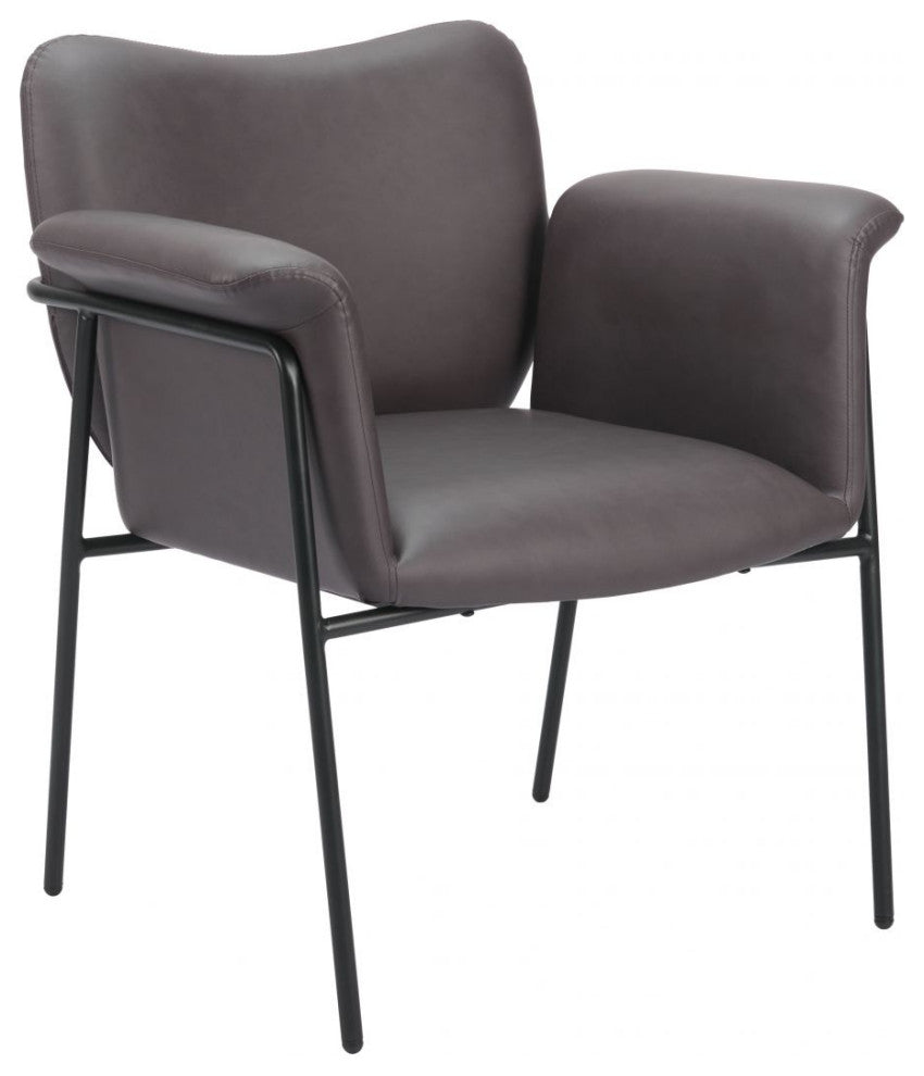 Heritage Brown Faux Leather Polyurethane Accent Chair