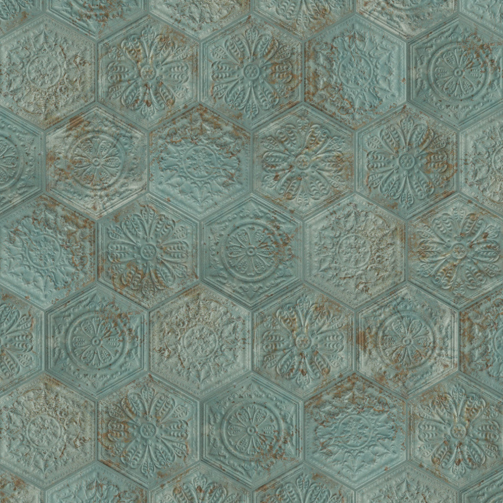Zinc Hex Green Decor Porcelain Floor and Wall Tile