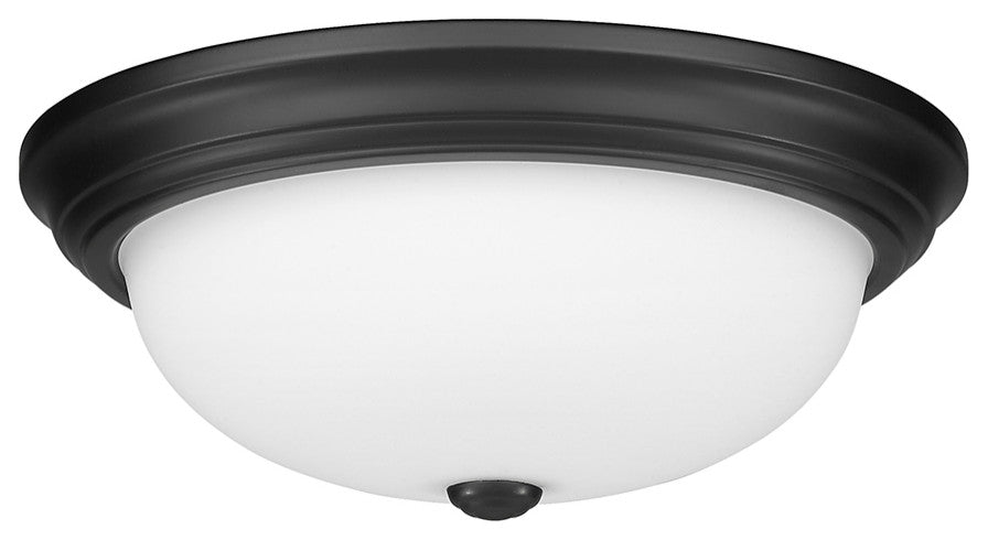 3 Light 15" Matte Black Flushmount