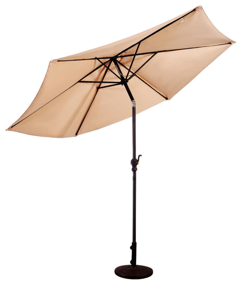Costway 9FT Patio Umbrella Patio Market Steel Tilt W/ Crank Outdoor Yard Garden