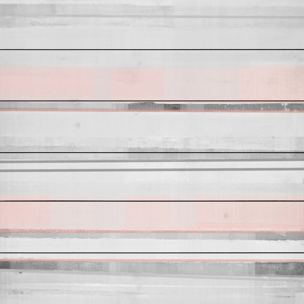 "Pink and Grey" Painting Print on White Wood