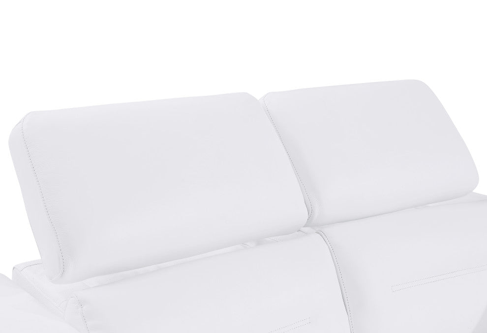 Arezzo Genuine Italian Leather Modern Sofa Set, White