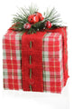 5.75" Rectangular Gift Box With Pine Bow Christmas Decoration