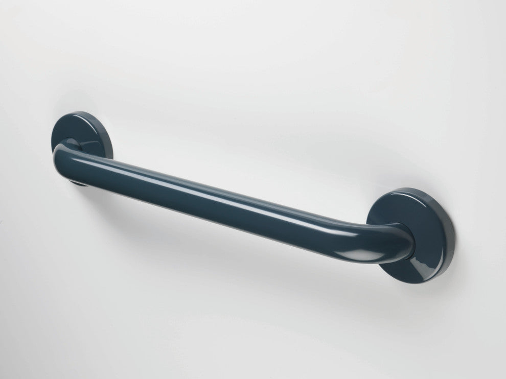 12 Inch Grab Bar With Safety Grip, Wall Mount Coated Grab Bar, Dark Gray