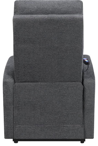 Maklaine Tufted Fabric Upholstered Power Lift Recliner in Charcoal