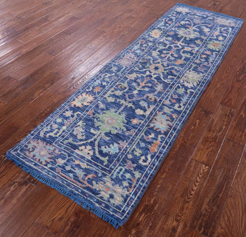 2' 8" X 7' 10" Runner Turkish Oushak Hand-Knotted Wool Rug - Q13459