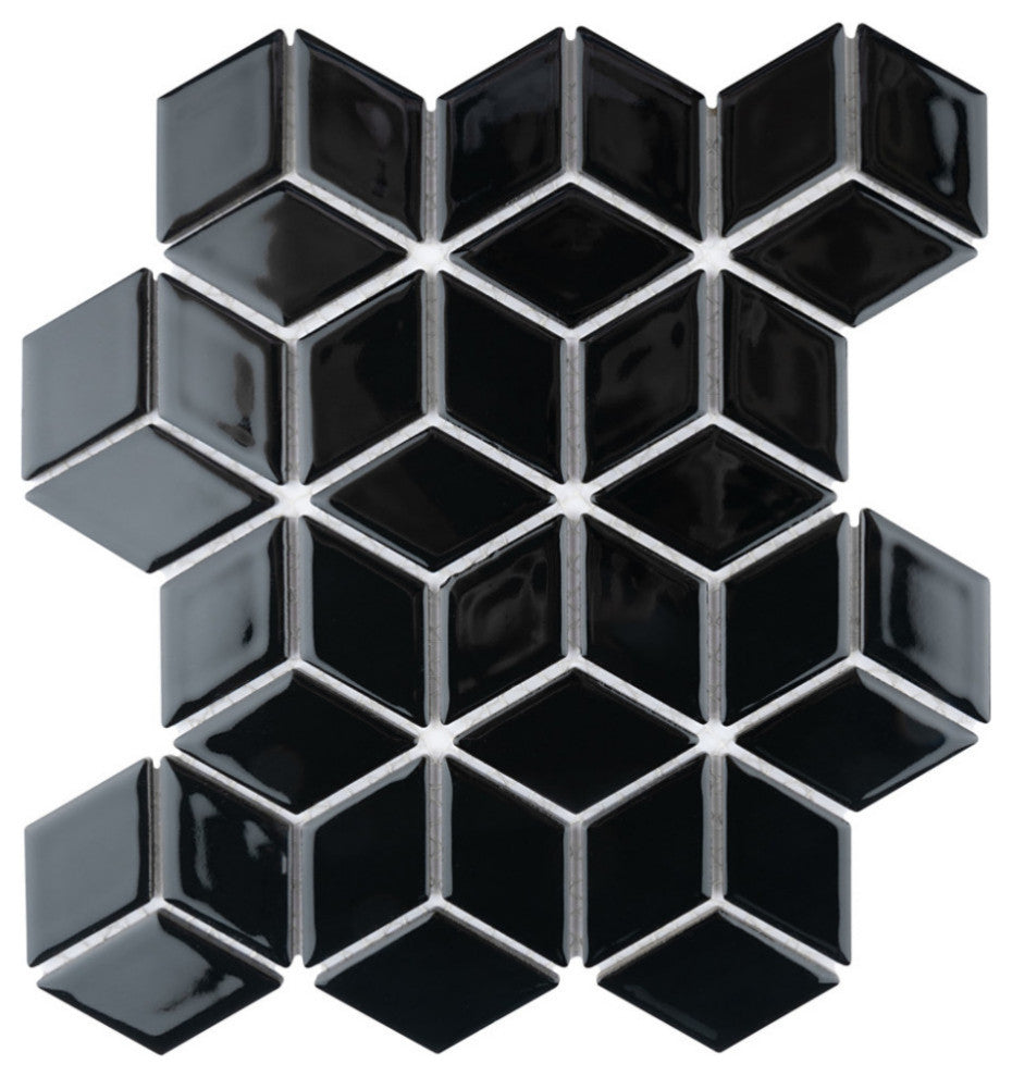 Hudson Rhombus Porcelain Mosaic Tile Sample