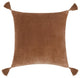 Stonework 22" Cotton Linen Blend Throw Pillow, Clay Brown