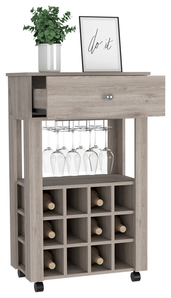 DEPOT E-SHOP Margh Bar Cart, Light Gray